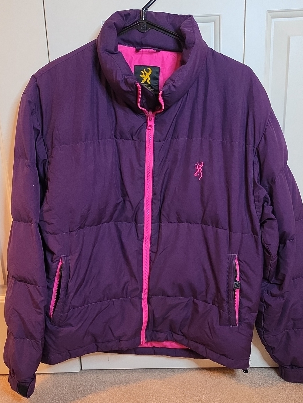Browning Purple Puffer Jacket with Pink Trim
